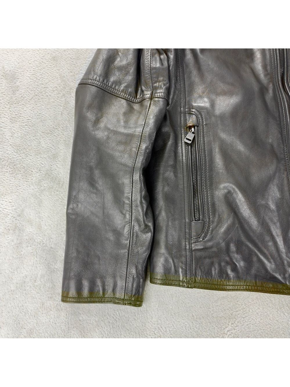 Andrew Marc Men's Size Medium 100% Black Soft Leather Jacket Full Zip AM8A1353 - Picture 6 of 16